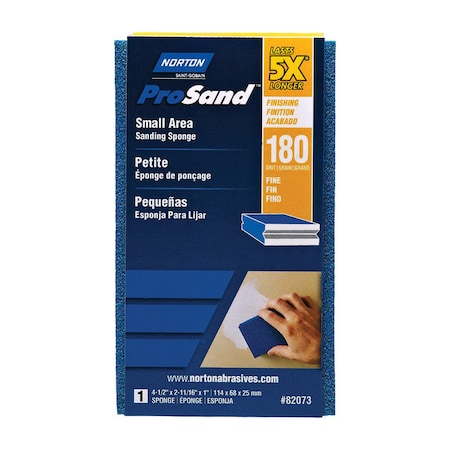 Norton Abrasives Norton ProSand 4.5 in. L X 2.69 in. W X 1 in. 180 Grit Fine Small Area Sanding Sponge 07660782073